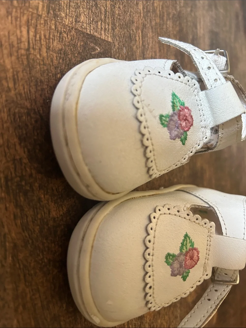 Baby Cream Floral Embroidered Mary Jane Walkers